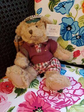 Vintage Russ Chip the Golfer Teddy Bear Plush